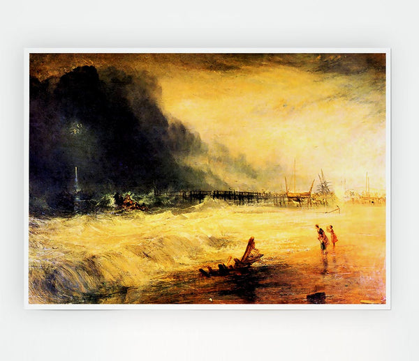 Joseph Mallord Turner Stranded Ship Print Poster Wall Art