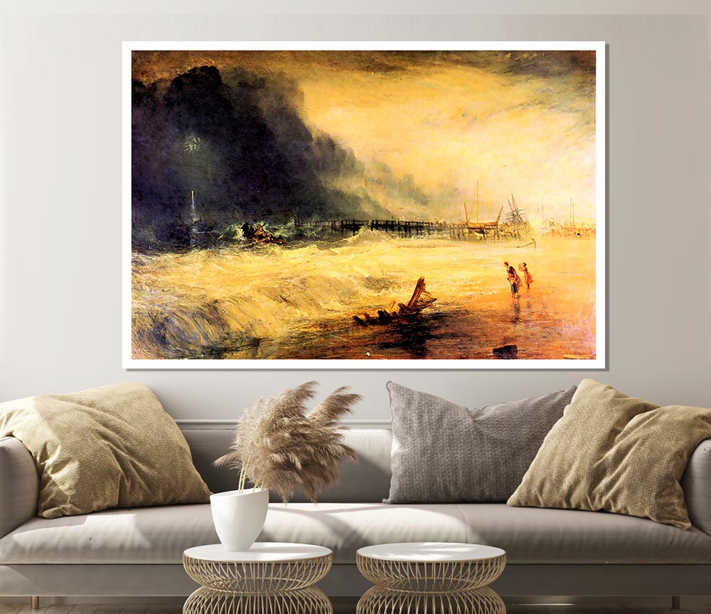 Joseph Mallord Turner Stranded Ship Print Poster Wall Art