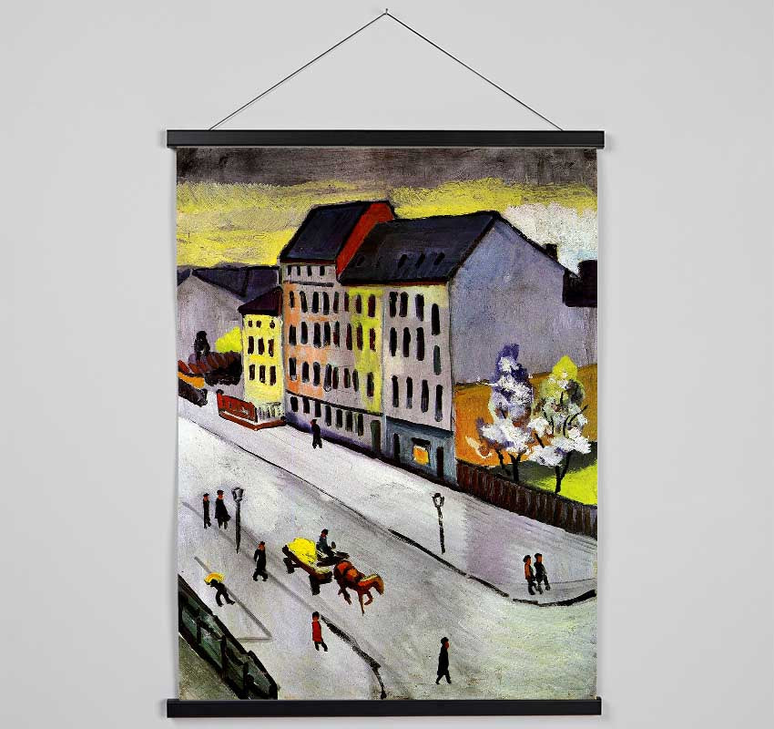 August Macke Street In Gray Hanging Poster - Wallart-Direct UK