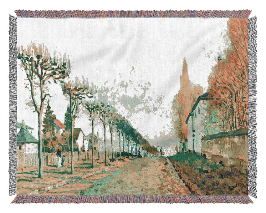 Sisley Street In Louveciennes Woven Blanket