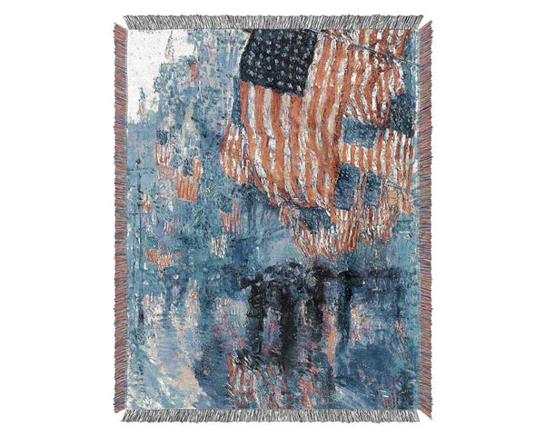 Hassam Street In The Rain Woven Blanket