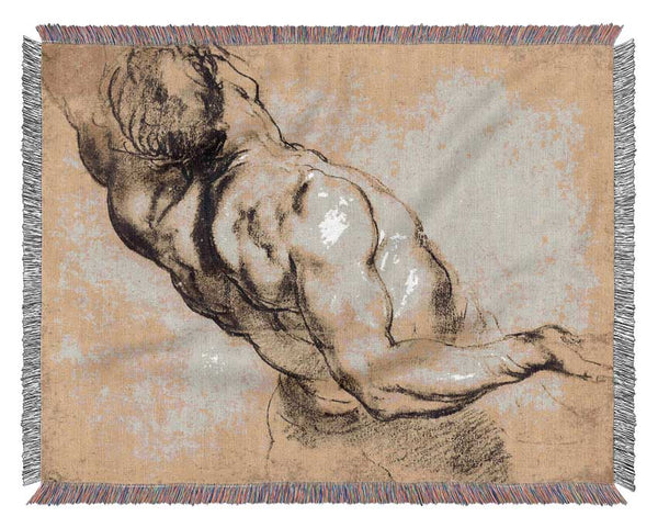 Rubens Study Of Mans Torso Woven Blanket