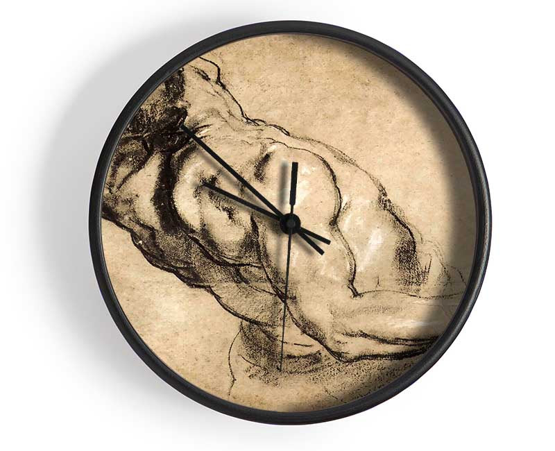 Rubens Study Of Mans Torso Clock - Wallart-Direct UK