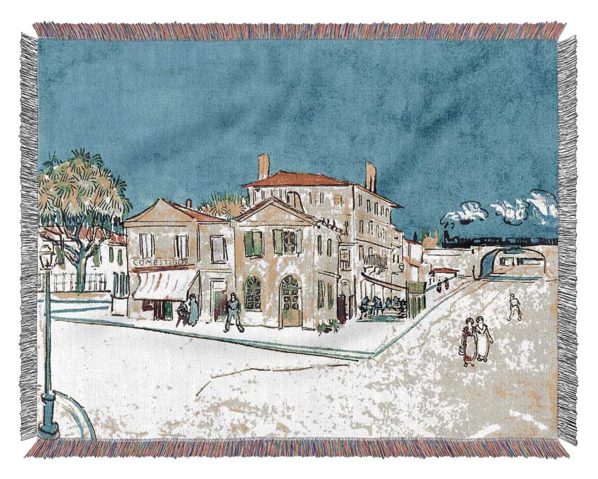 Van Gogh Study On Vincents House In Arles Woven Blanket