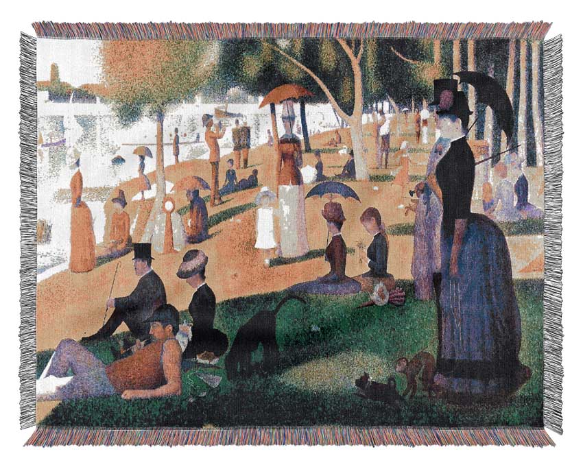 Seurat Sunday At La Grande Jatte Woven Blanket