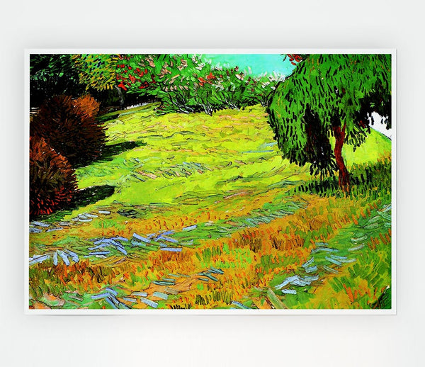 Van Gogh Sunny Lawn In A Public Park Print Poster Wall Art