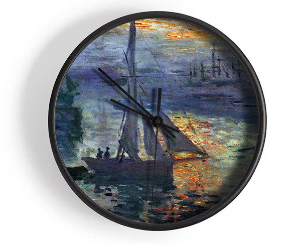 Monet Sunrise At Sea 1 Clock - Wallart-Direct UK