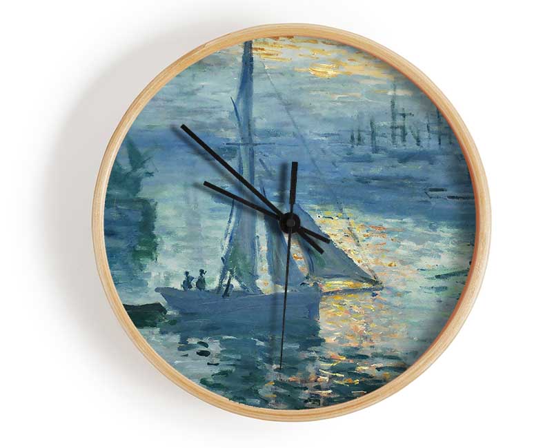 Monet Sunrise At Sea 2 Clock - Wallart-Direct UK