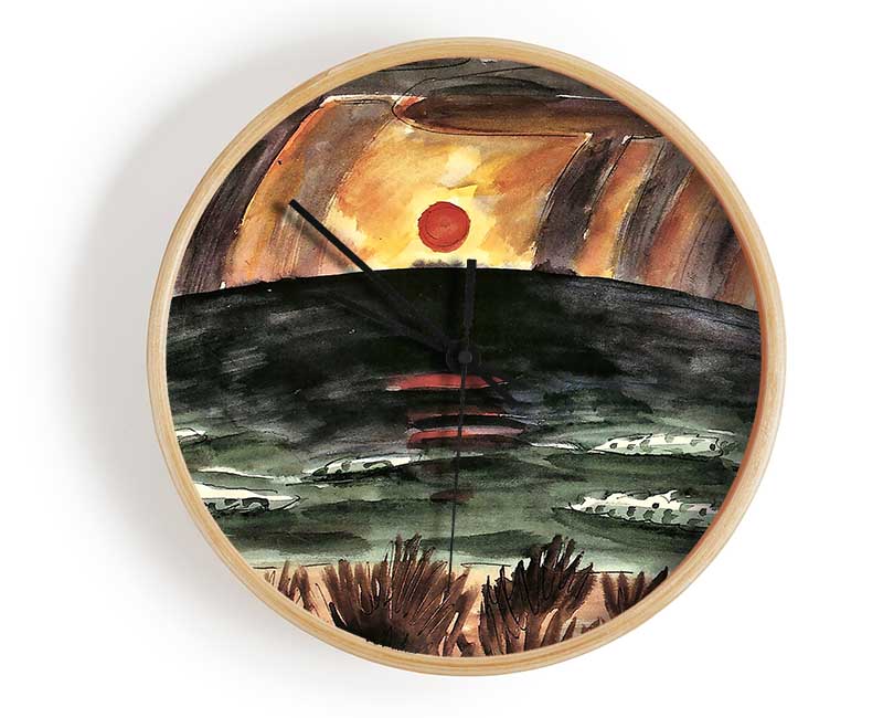 Walter Gramatte Sunset Clock - Wallart-Direct UK