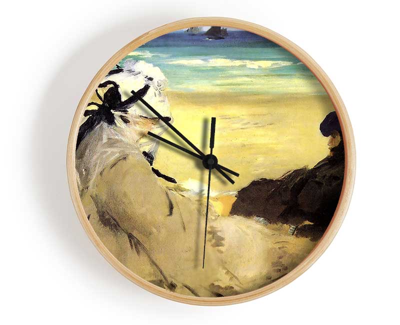 Manet Sur La Plage 1873 Clock - Wallart-Direct UK