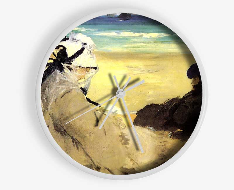 Manet Sur La Plage 1873 Clock - Wallart-Direct UK