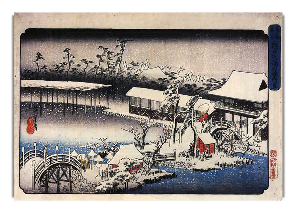 Temple Complex In The Snow By Hiroshige