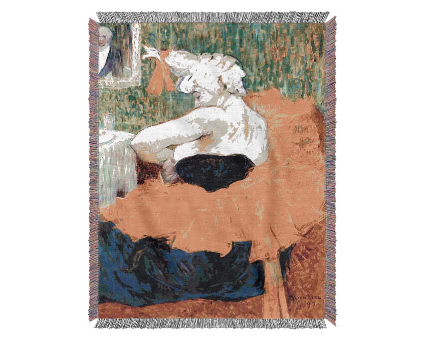 Toulouse Lautrec The Clowness Cha U Kao Woven Blanket