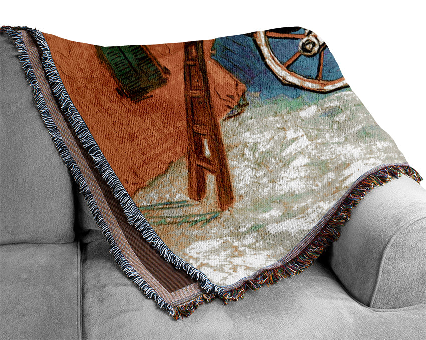 Van Gogh The Coach Of Tarascon Woven Blanket