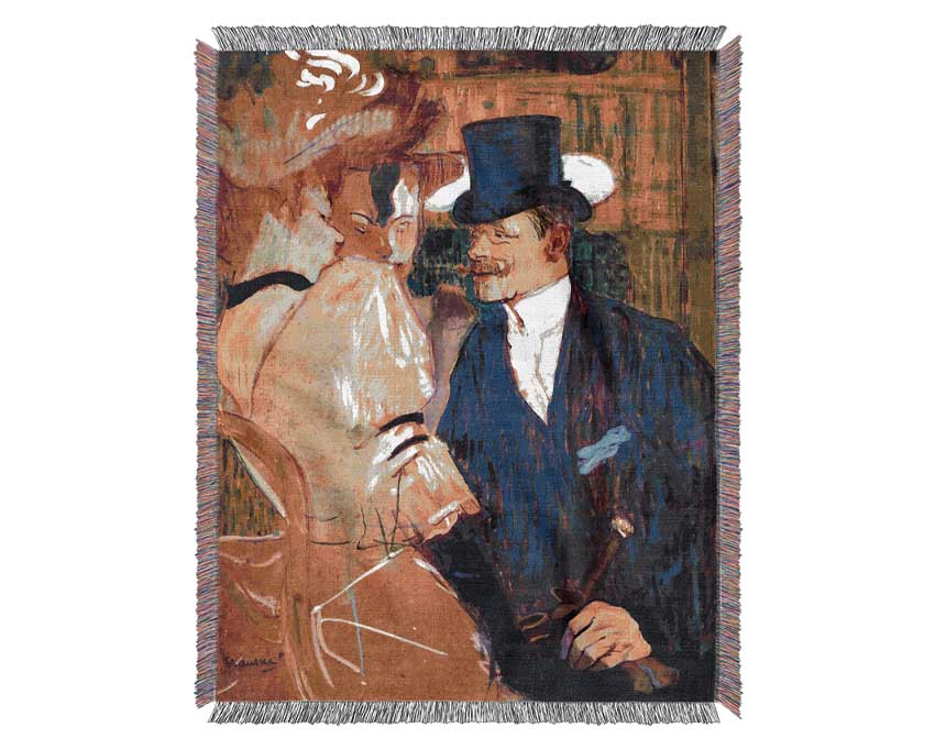 Toulouse Lautrec The English Man At The Moulin Rouge Woven Blanket