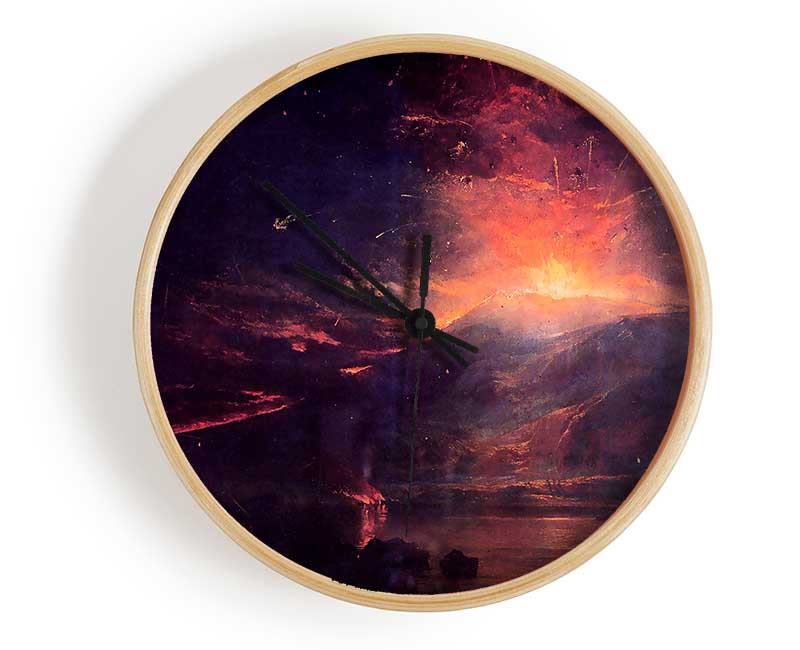 Joseph Mallord Turner The Eruption Of Volcano Souffrier Clock - Wallart-Direct UK