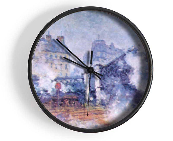 Monet The Europe Bridge Saint Lazare Station In Paris Clock - Wallart-Direct UK