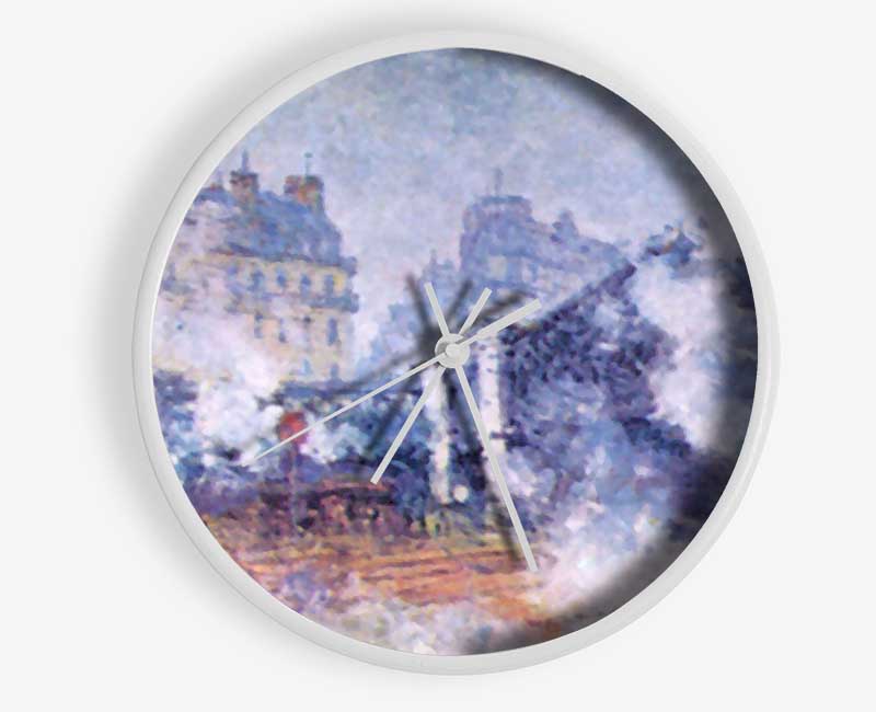 Monet The Europe Bridge Saint Lazare Station In Paris Clock - Wallart-Direct UK