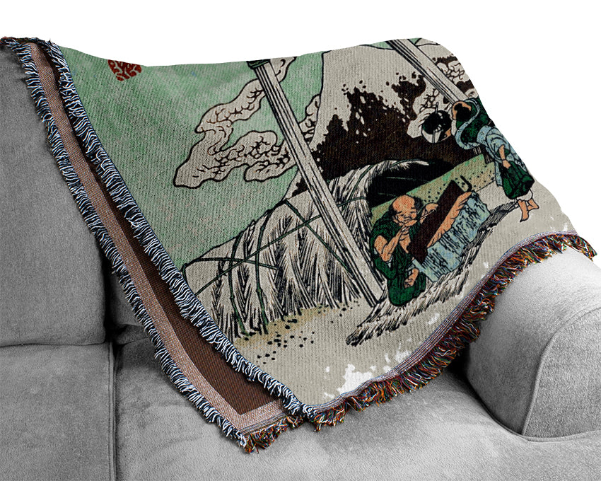 Hokusai The Fuji From The Mountains Of Totomi Woven Blanket