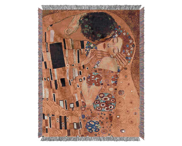 Klimt The Kiss Close Woven Blanket