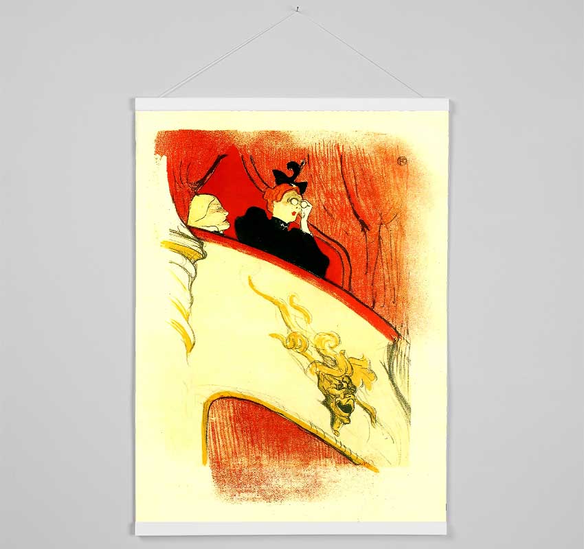 Toulouse Lautrec The Loge With A Gold Mas Hanging Poster - Wallart-Direct UK