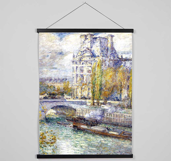 Hassam The Louvre On Pont Royal Hanging Poster - Wallart-Direct UK