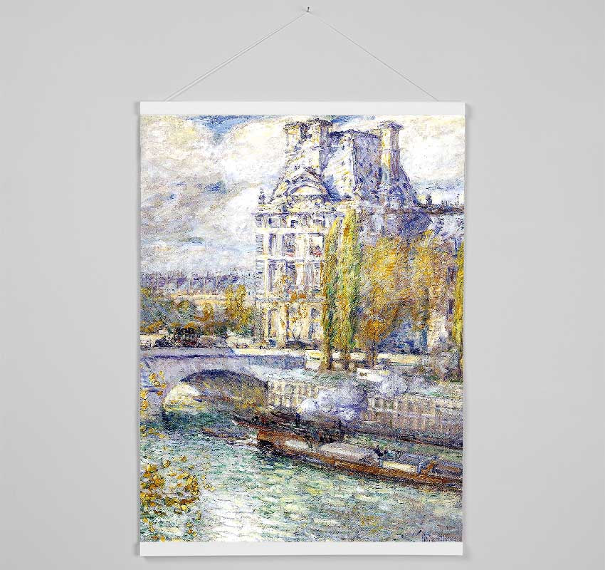 Hassam The Louvre On Pont Royal Hanging Poster - Wallart-Direct UK