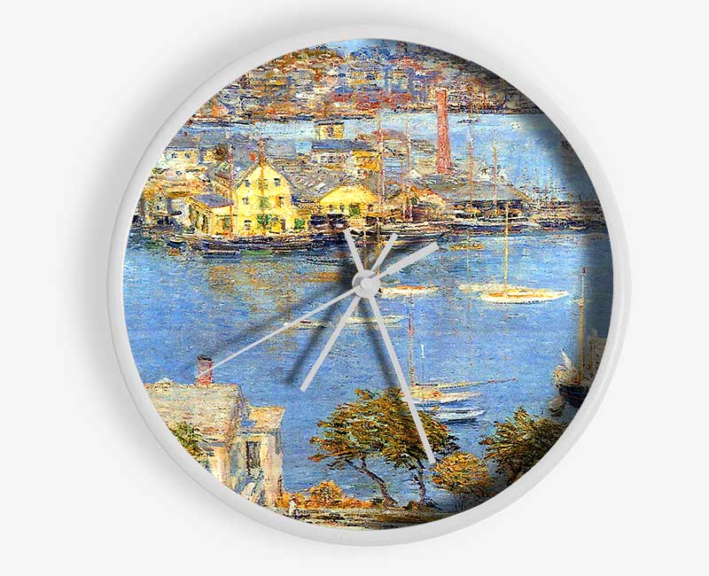 Hassam The Port Of Gloucester 1 Clock - Wallart-Direct UK