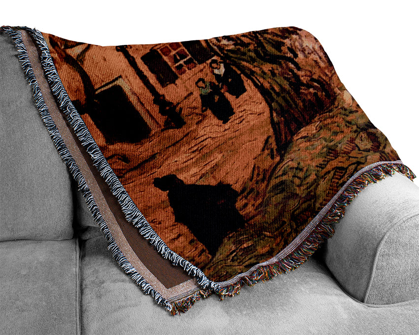 Van Gogh The Road Menders Woven Blanket