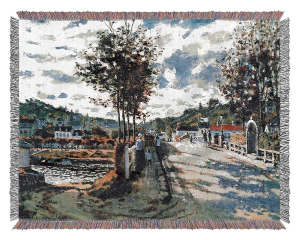 Monet The Seine At Bougival Woven Blanket