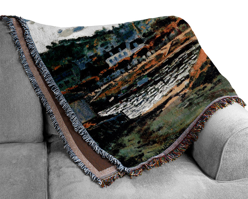 Monet The Seine At Bougival Woven Blanket