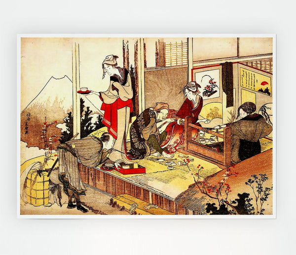 Hokusai The Studio Of Netsuke Print Poster Wall Art