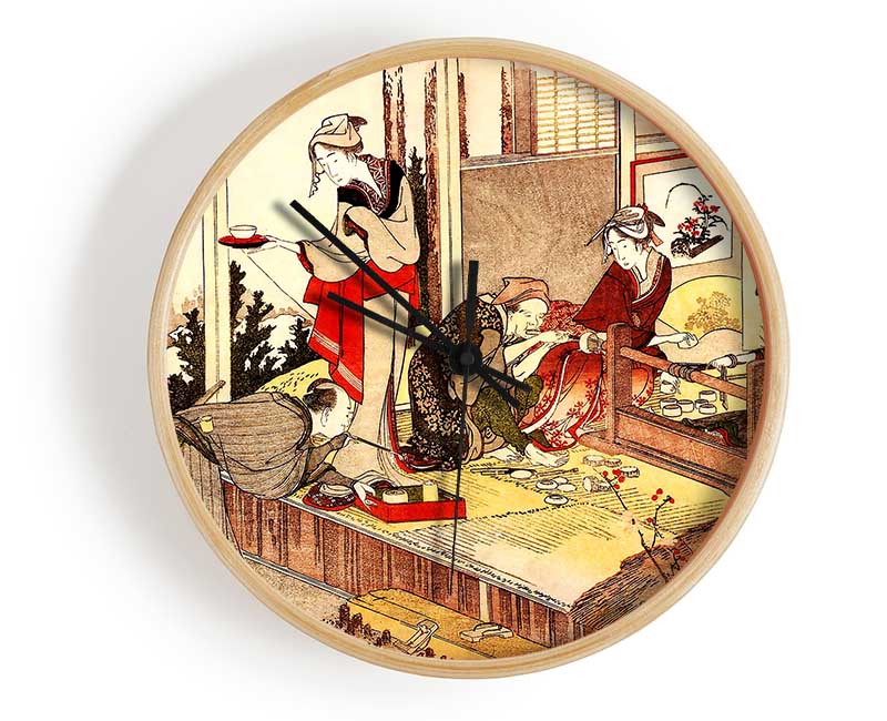 Hokusai The Studio Of Netsuke Clock - Wallart-Direct UK