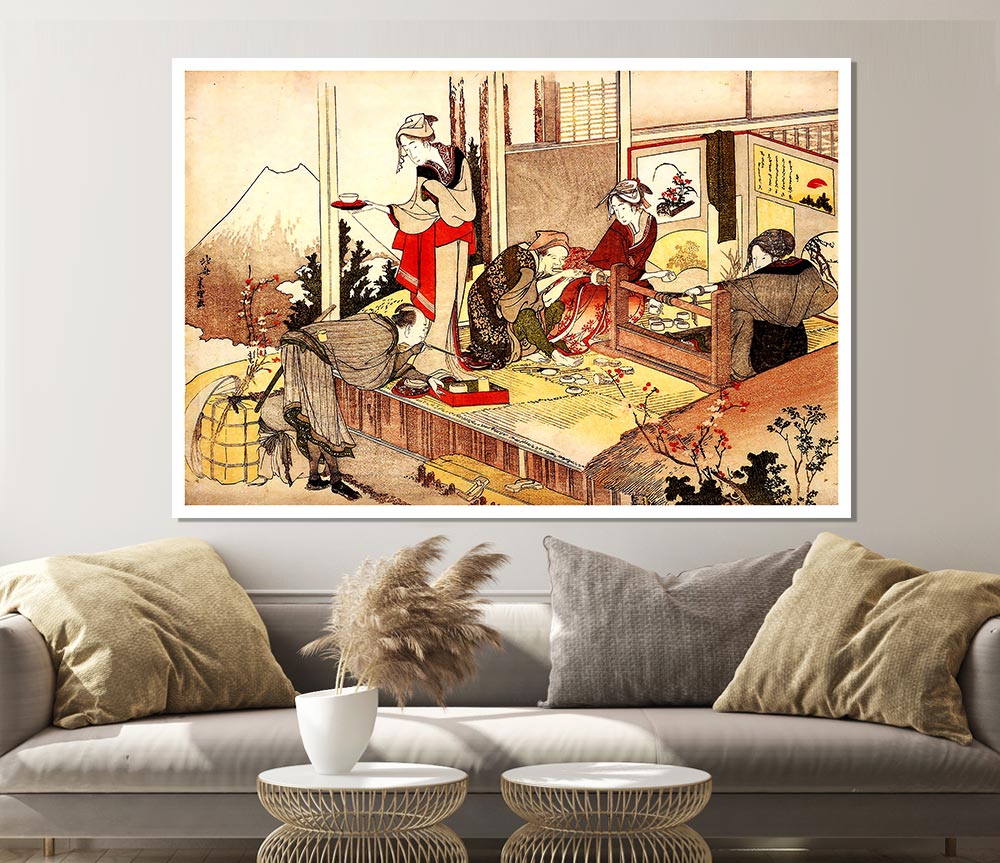 Hokusai The Studio Of Netsuke Print Poster Wall Art