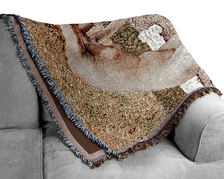 The Vanity Detail By Giovanni Segantini Woven Blanket