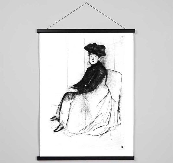 Cassatt Thoughtfully Hanging Poster - Wallart-Direct UK