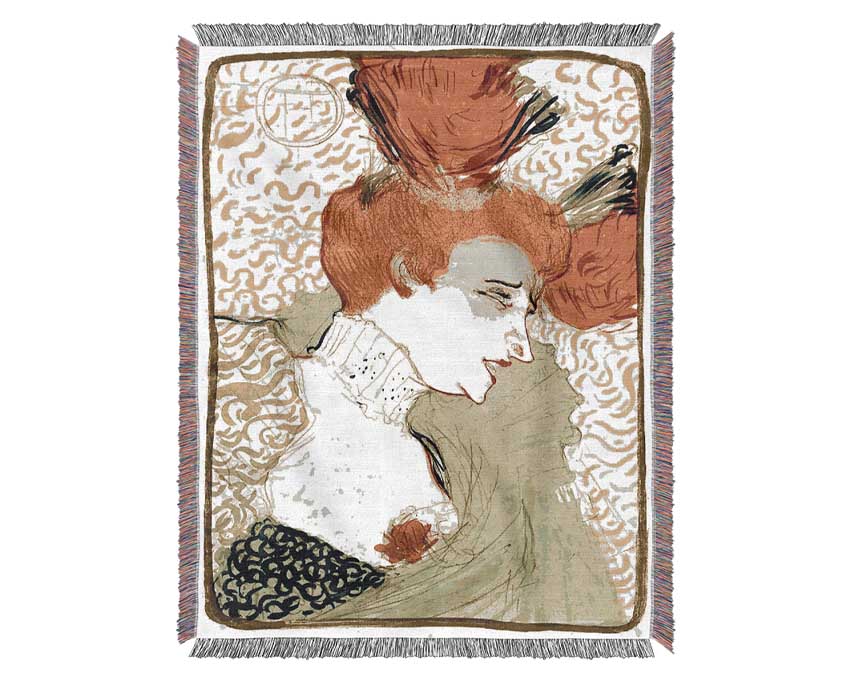 Toulouse Lautrec Bust Of Marcelle Lender Woven Blanket