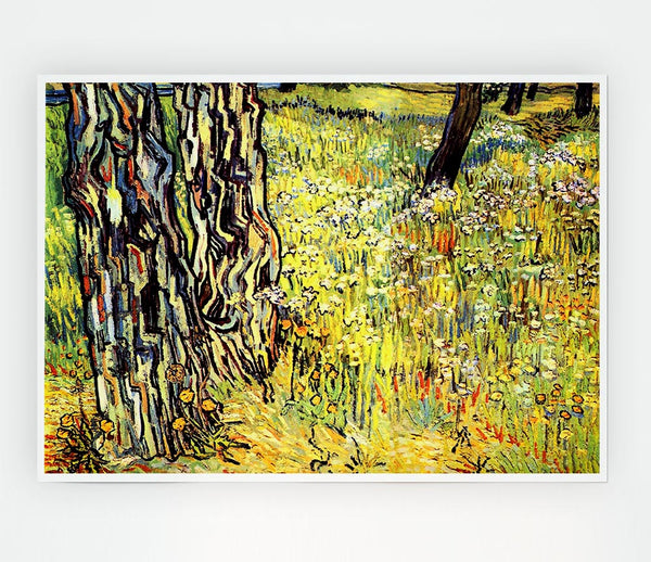 Van Gogh Tree Trunks Print Poster Wall Art