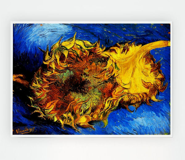 Van Gogh Two Cut Sunflowers 3 Print Poster Wall Art