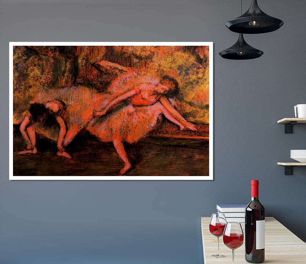 Degas Two Dancers On A Bank Print Poster Wall Art