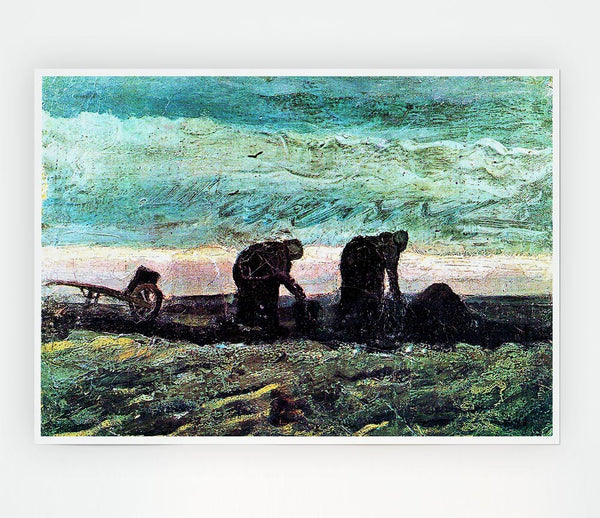 Van Gogh Two Farmers Print Poster Wall Art