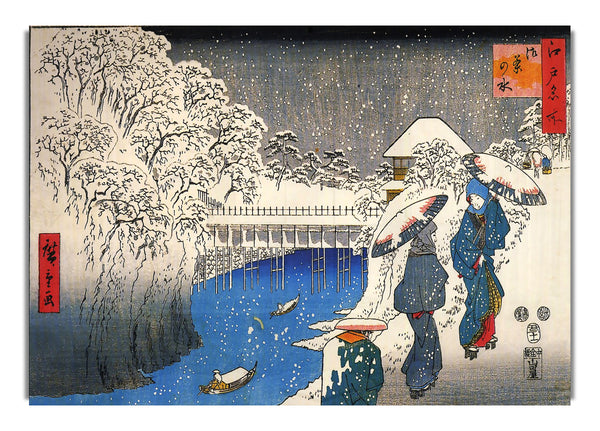 Two Ladies Conversing In The Snow By Hiroshige