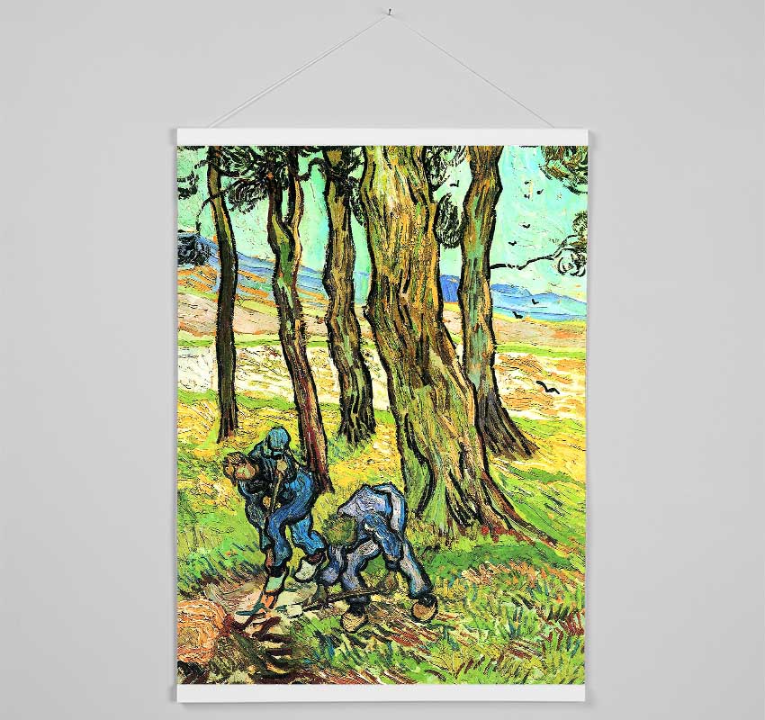 Van Gogh Two Men In Digging Out A Tree Stump Hanging Poster - Wallart-Direct UK