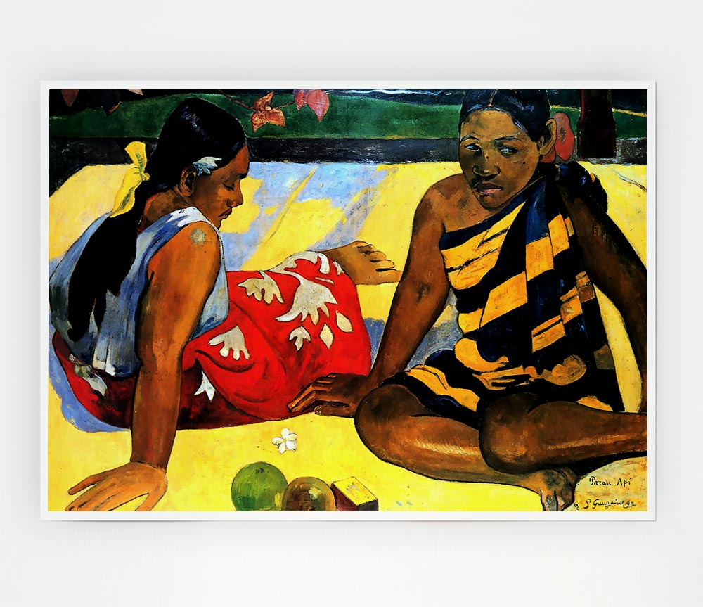 Gauguin Two Women From Tahiti Print Poster Wall Art