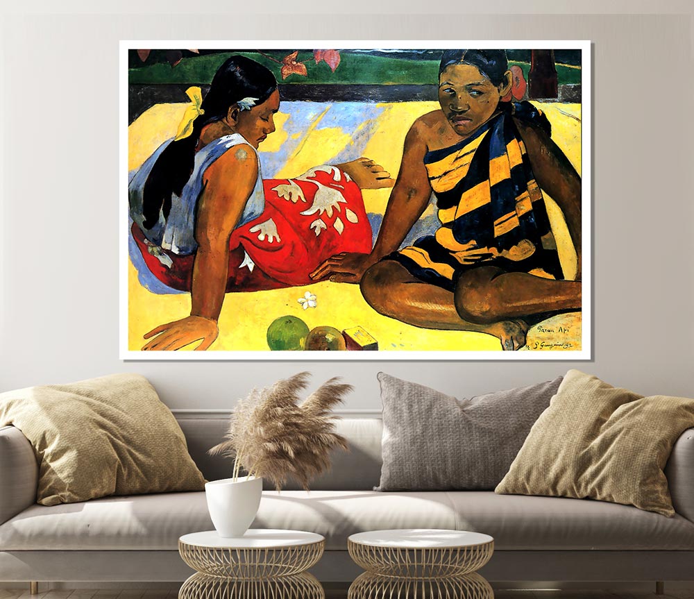 Gauguin Two Women From Tahiti Print Poster Wall Art