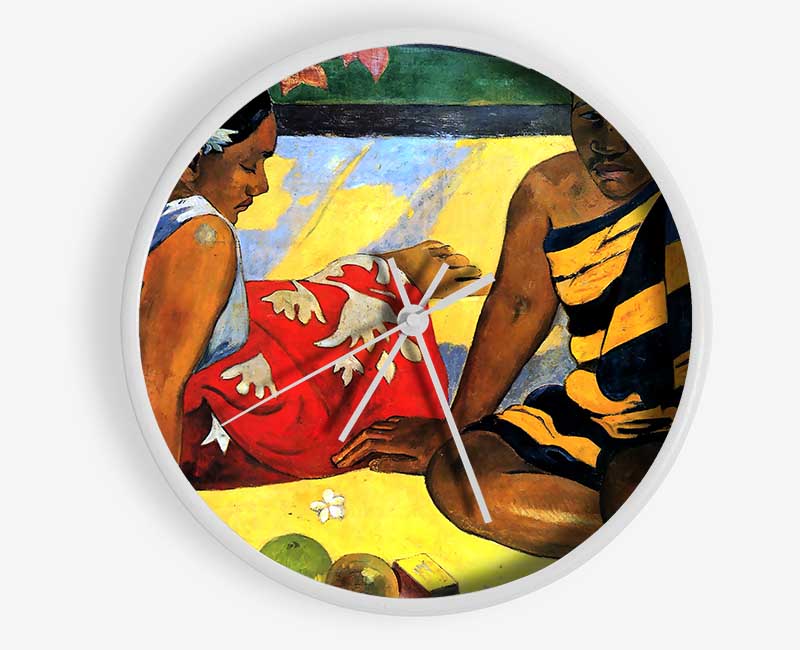 Gauguin Two Women From Tahiti Clock - Wallart-Direct UK