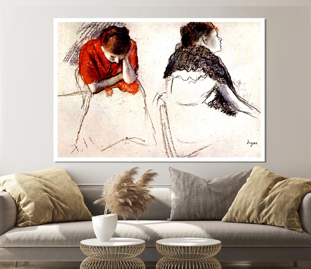 Degas Two Women Seated Print Poster Wall Art