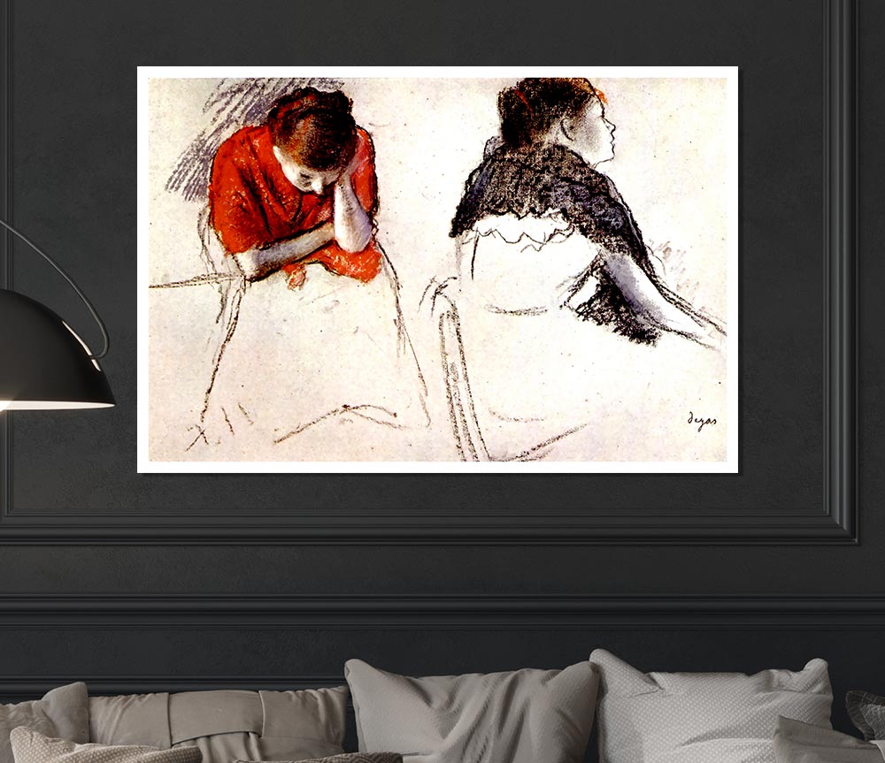 Degas Two Women Seated Print Poster Wall Art