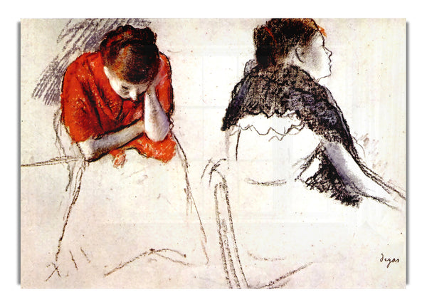 Two Women Seated By Degas