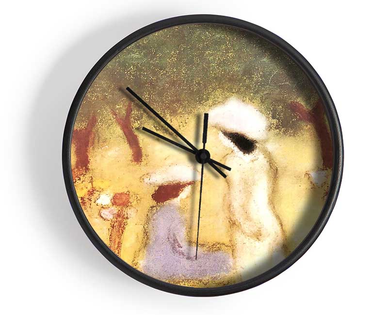 Joseph Rippl-Ronai Under The Hollyhocks Clock - Wallart-Direct UK